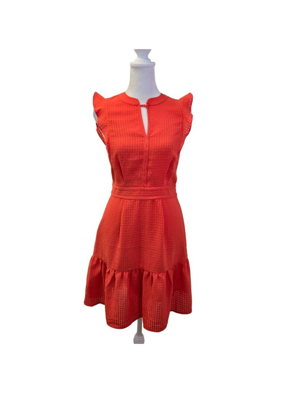 Whistles Raechelle Frill Sleeve Check Pattern Dress Size 4